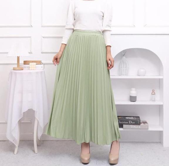Gambar Ahlami- Yuri Skirt Rok Plisket Premium Rok Formal - HIJAU MINT dari ahlami undefined Tokopedia