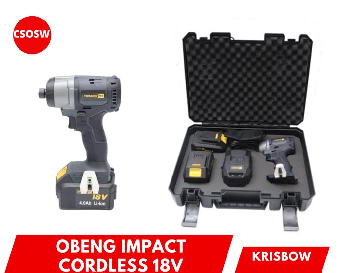 Jual Krisbow Obeng Nirkabel Impact Screwdriver Cordless 18V Ipcisb18 ...