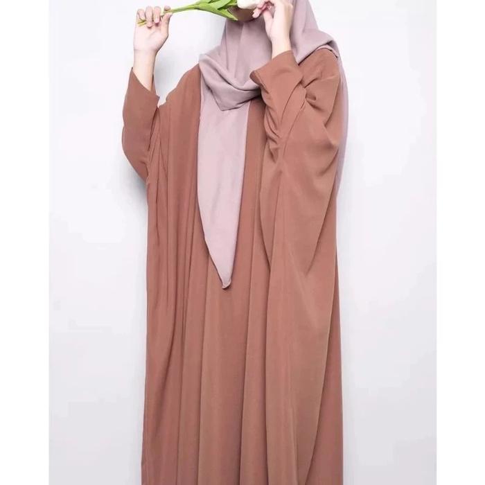 Gambar BAJU GAMIS JUMBO WANITA TERBARU NAURA DRESS BIG SIZE XXXL MURAH POLOS - Mocca dari VICI STORE BANDUNG undefined Tokopedia