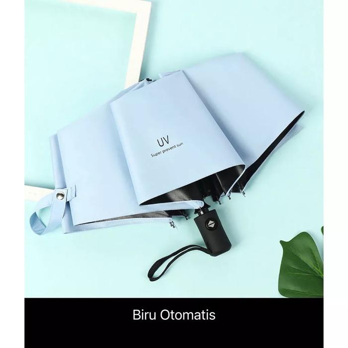 Gambar Payung Lipat Otomatis/Payung custom/Souvenir Payung/Sablon Payung - Biru, otomatis dari Dwiki official_store undefined Tokopedia