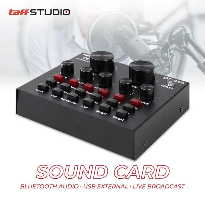 Gambar Soundcard Taffstudio V8S Bluetooth mic Sound Card V8 plus mixer audio - V8 dari RC WATCH undefined Tokopedia