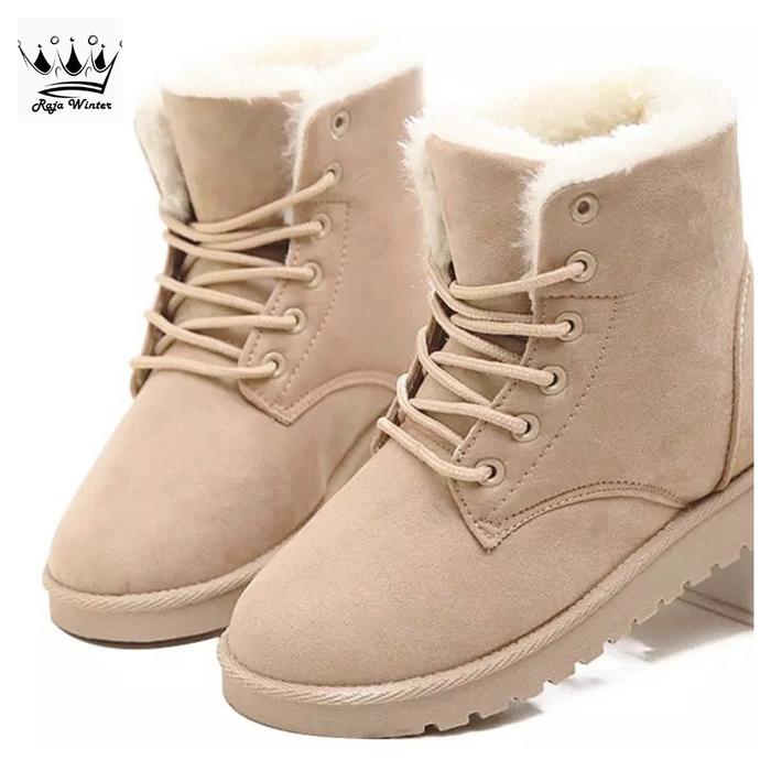 Jual Sepatu Boots Thermal Winter Musim Dingin Abu-abu, 38 Kota