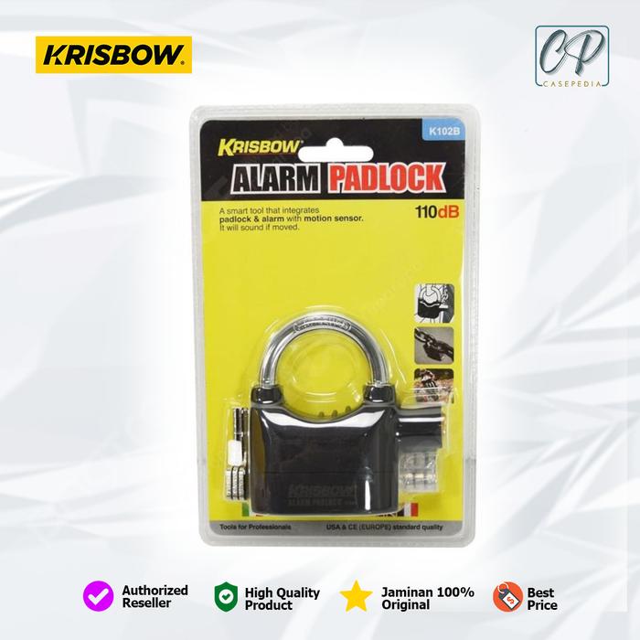 Gambar GEMBOK ALARM ANTI MALING KRISBOW ORIGINAL PADLOCK SENSOR GETAR 110DB - PENDEK dari Gilspedia undefined Tokopedia