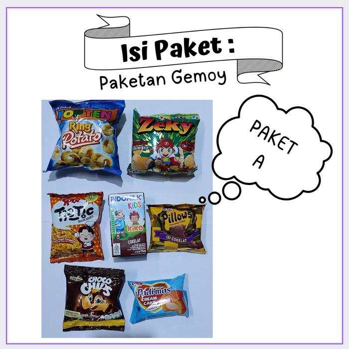 Gambar Paketan Ultah Gemoy/Bingkisan Ultah Anak Kemasan Tas Serut Waterproof - Paket A dari Jajanan Cemal Cemil undefined Tokopedia