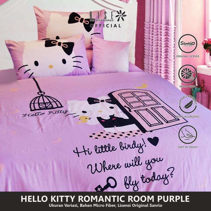 Gambar Rise Sprei Anak HK Romantic Home - ungu 100x200x20 dari risebedding Kota Bandung Tokopedia