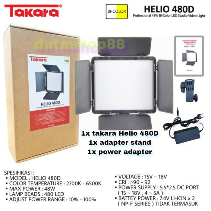 Gambar TAKARA HELIO LED 480D Bi color LED lighting studio - PAKET A dari Dutashop88 undefined Tokopedia