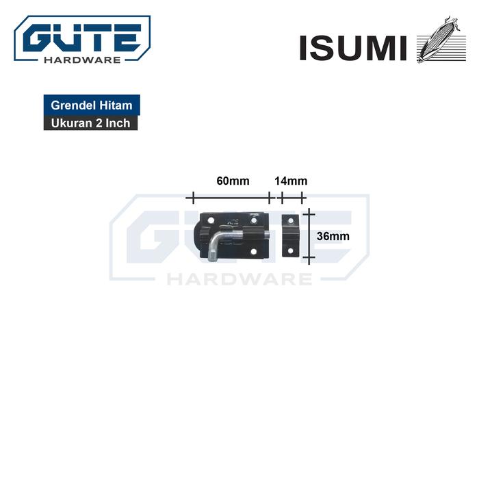 Gambar Grendel ISUMI Slot Pintu Pagar Gudang Kantor Jendela Tebal Double Plat - ISUMI GRE 2" dari Gute Hardware undefined Tokopedia