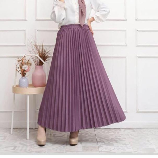 Gambar Ahlami- Yuri Skirt Rok Plisket Premium Rok Formal - LILAC dari ahlami undefined Tokopedia