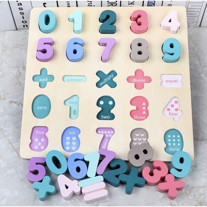 Gambar Chunky Puzzle Kayu Huruf Kecil mainan edukasi anak belajar membaca - Computing Board dari petite.playland undefined Tokopedia