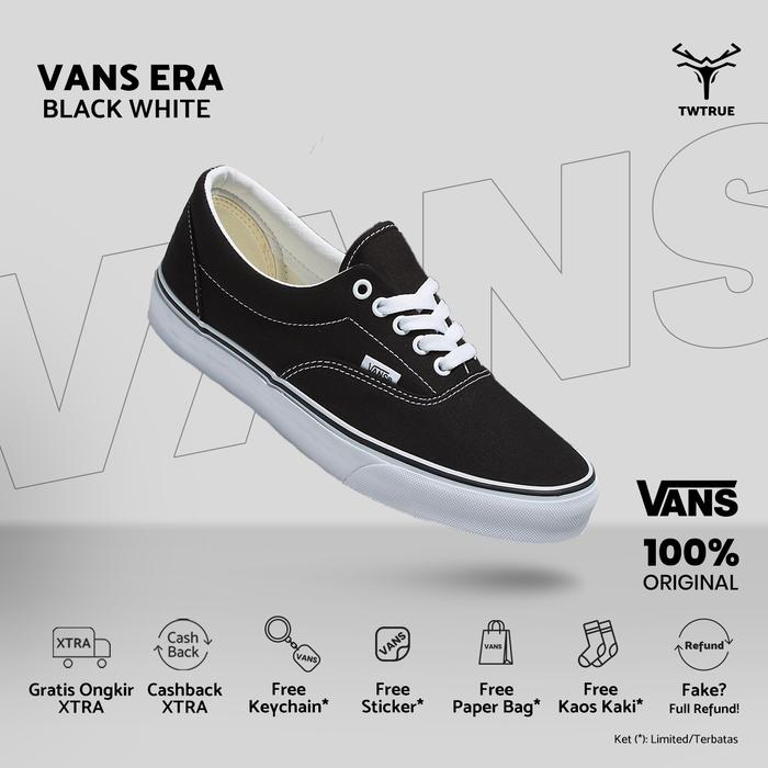 Sepatu Vans Era Black White Original Jual Vans Original Vans Era