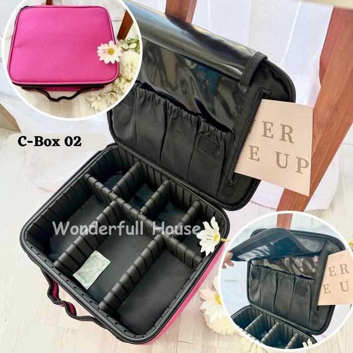 Gambar Kotak Kosmetik Beauty Case Tas Kosmetik Tempat Make Up Box Organizer - PinkTuaOxford02 dari Houseware Indonesia_NEW undefined Tokopedia