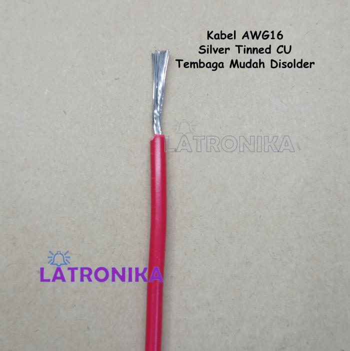 Gambar Kabel AWG16 Silver Tinned Cu Per Meter 16AWG Cable AWG 16 AWG Per M - Merah dari Latronika undefined Tokopedia