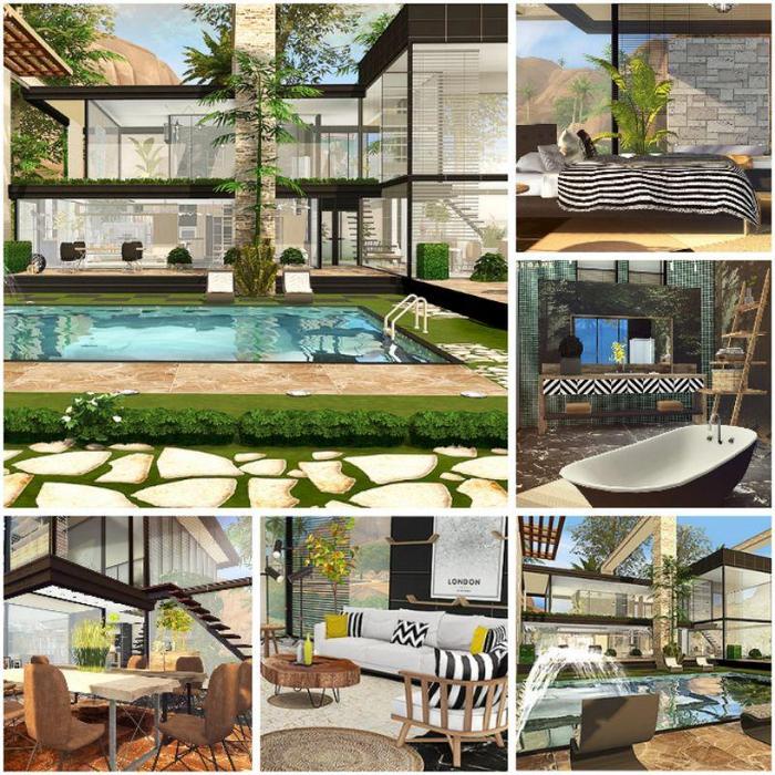 Gambar Cc Mods The Sims 4 Modern House Base Game - Black on Black dari akum ff undefined Tokopedia