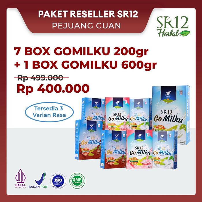 Gambar (HARGA LEBIH HEMAT) GO MILKU SR12 Susu Kambing Halal BPOM - 7 Box 200g + 1 dari HerbalShopSr12 undefined Tokopedia