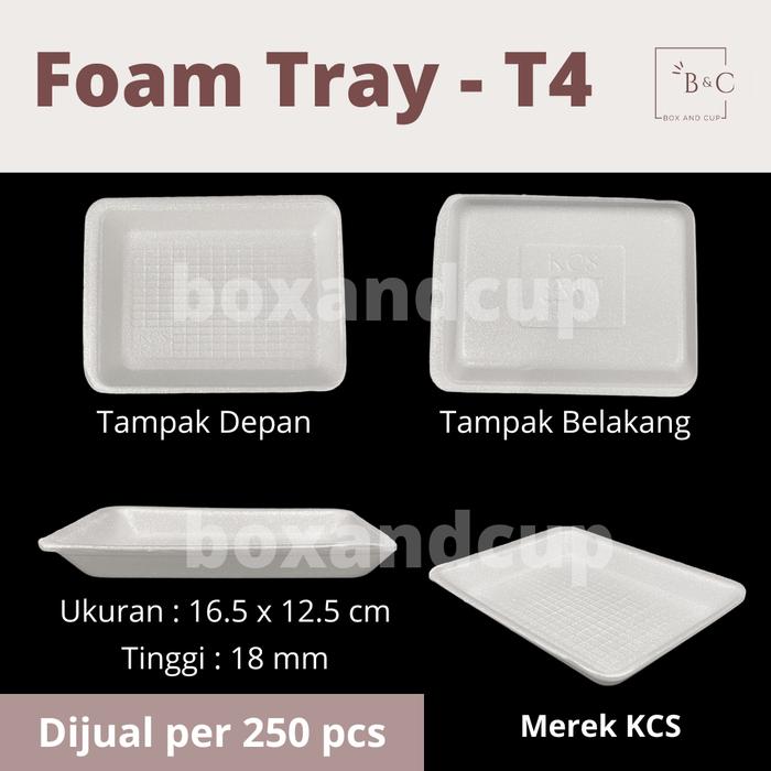 Gambar [250 PCS] Foam Tray Styrofoam Sterofoam Gabus Makan Tempat Buah Daging - T4 dari Box and Cup undefined Tokopedia