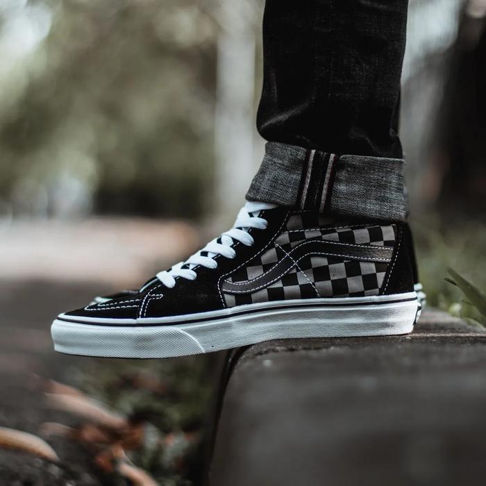 Sk8 Hi Hightop Checkered Vans Vans BMX SK8-Hi Shoes Checkerboard