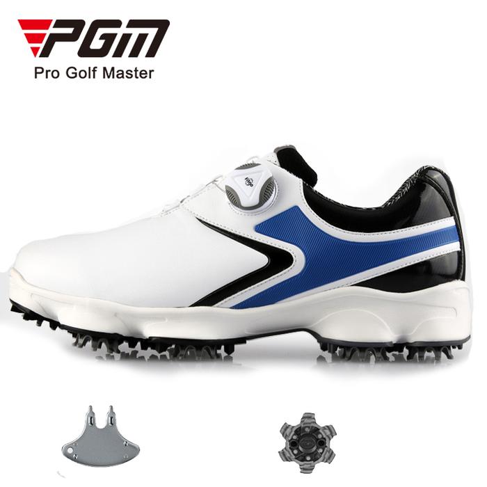 Gambar PGM Sepatu Golf Pria Spike Men Golf Shoes Spiked Knob Lace Waterproof - White Blue, 40 dari PGM Official Shop undefined Tokopedia