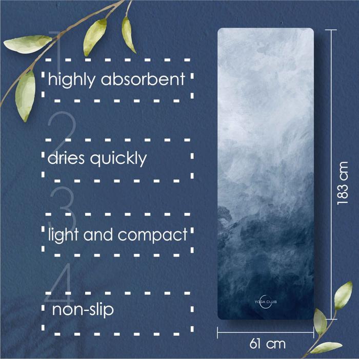 Gambar Yoga Towel Anti Slip - Biru dari YOGA CLUB undefined Tokopedia