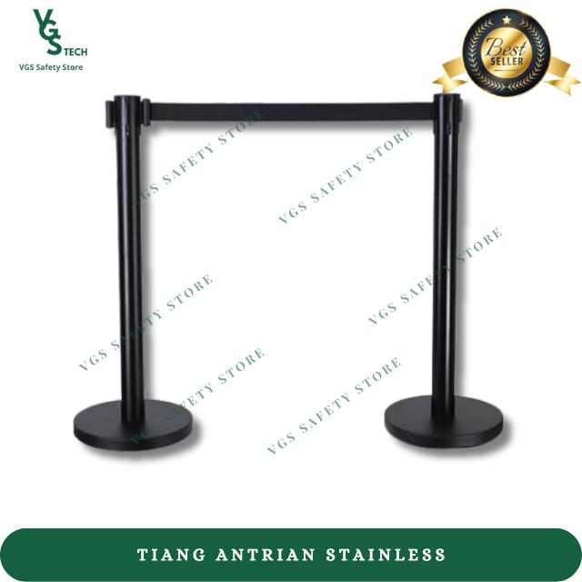 Gambar Tiang Antrian Stainless Queue Line Standing Barrier - Hitam, Biru 2M dari VGS Safety Store undefined Tokopedia