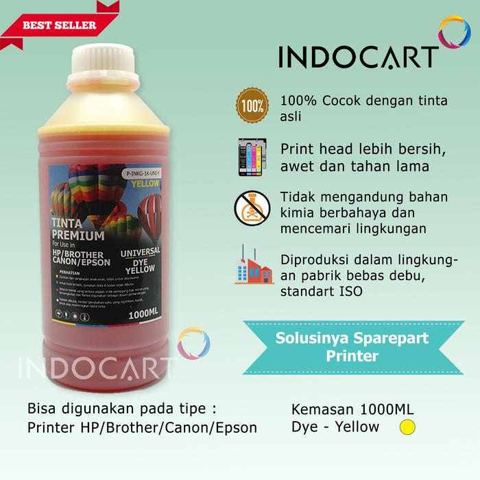 Gambar IndoCart Tinta Refill Premium Universal Printer Dye base 1Kg - Yellow dari IndoCart Store undefined Tokopedia