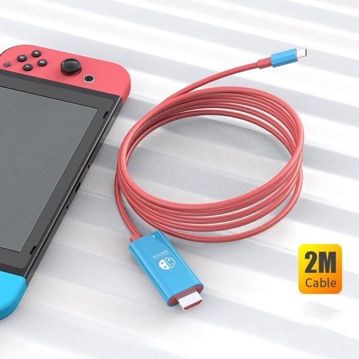 Gambar USB Type C to HDMI Conversion Cable TV Docking for Nintendo Switch PC - Blue dari reva ramadani undefined Tokopedia