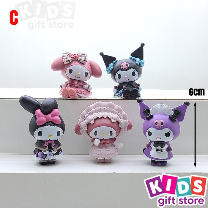 Gambar My Melody Kuromi Hello Kitty Figure Set - Mainan Figur - C.5pcs dari Kids Gift Store undefined Tokopedia