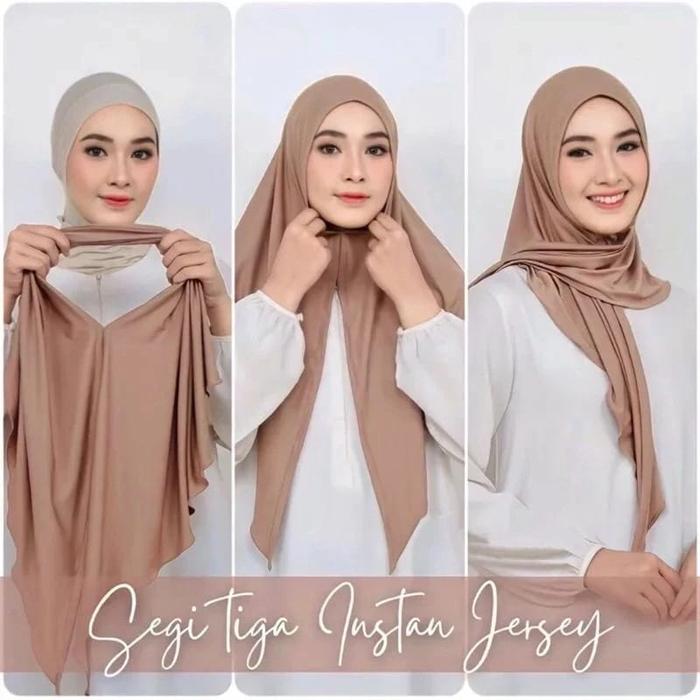 Gambar HIJAB SEGITIGA INSTAN JERSEY PREMIUM / KERUDUNG INSTAN SEGITIGA - Milo dari Asy Syarh Gallery undefined Tokopedia
