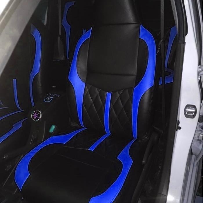Gambar sarung jok mobil Futura grv /drv full seat jok 3 baris - hitam biru dari Komboy jok undefined Tokopedia