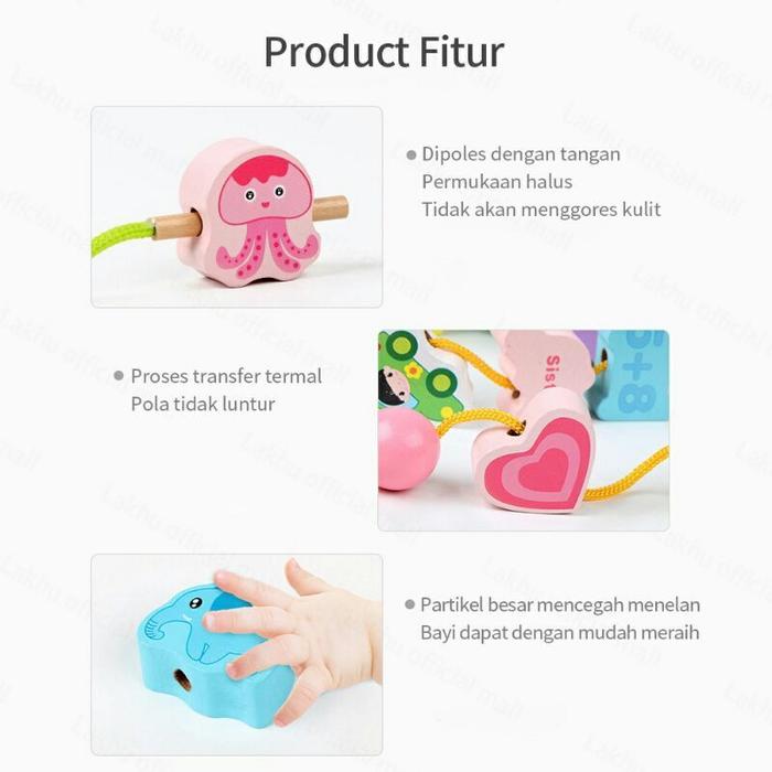 Jual Mainan Kayu Edukasi Anak Meronce 3d Wooden Toy Sensory Play ...
