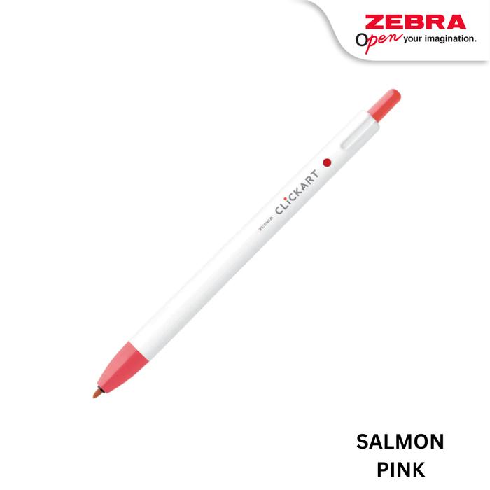 Gambar Zebra ClickArt Retractable 0.6mm spidol Fine Point - Light Colors - salmon pink dari Zebra Indonesia undefined Tokopedia