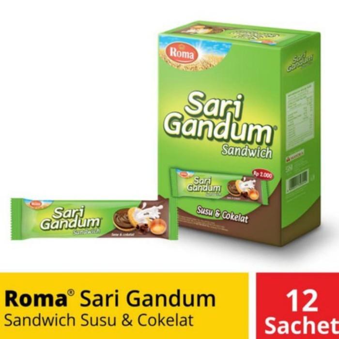 Gambar Biskuit Roma Sari Gandum Sandwich Susu & Cokelat 38 gr isi 12 sachet dari Laris Mart Mks undefined Tokopedia