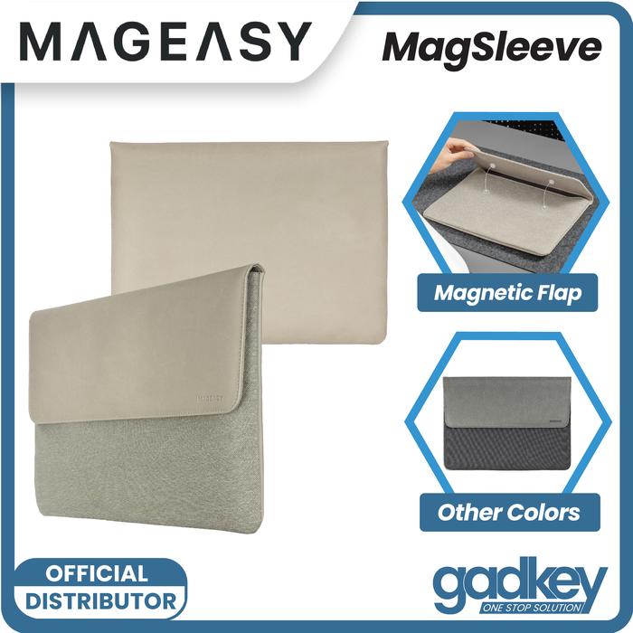 Gambar Tas Bag Sleeve MacBook Pro Air 13 14 15 16 MagEasy MagSleeve Laptop - Light Gray, 13 - 14 Inch dari Gadkey Official undefined Tokopedia
