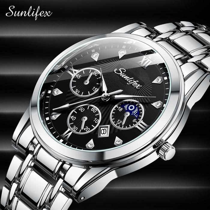 Gambar Sunlifex Jam Tangan Pria Original 9004A Kuarsa Calendar Mode Santai - SilverBlack dari Rebirth Jam Tangan Kota Administrasi Jakarta Utara Tokopedia
