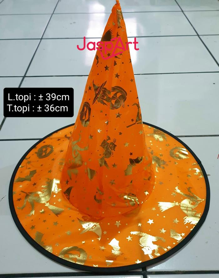 Gambar Topi Penyihir Murah Motif LABU WITCH Pumpkin Penyihir Cosplay Kostum - Orange dari Jaspart undefined Tokopedia