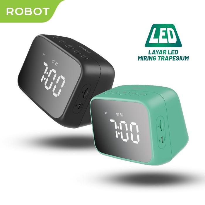 Gambar ROBOT RB170 Speaker Bluetooth 5.3 with LED Display & Alarm Cermin - Blue dari Akar Jaya Bandung undefined Tokopedia