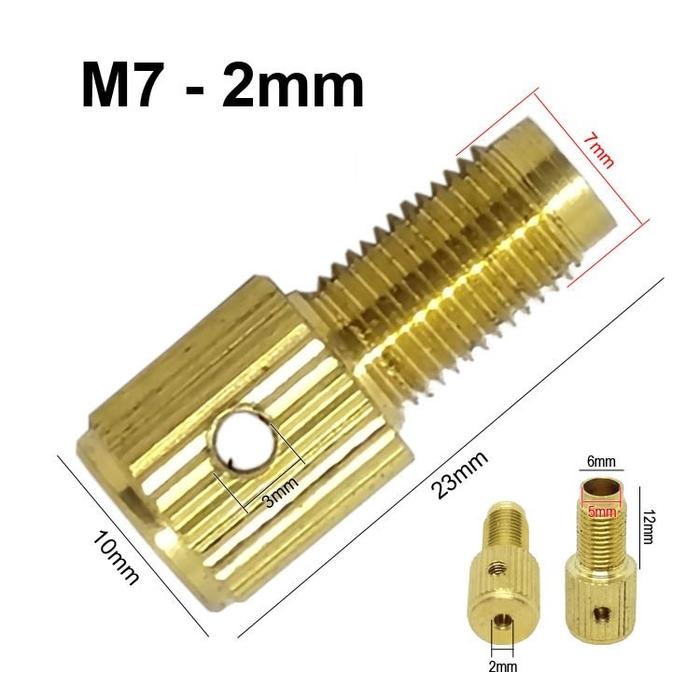 Gambar DRILL CHUCK DC MOTOR SHAFT CORE M7 M8 + KUNCI HEX + BAUT KECIL - M7 2mm dari KCN Elektronik undefined Tokopedia