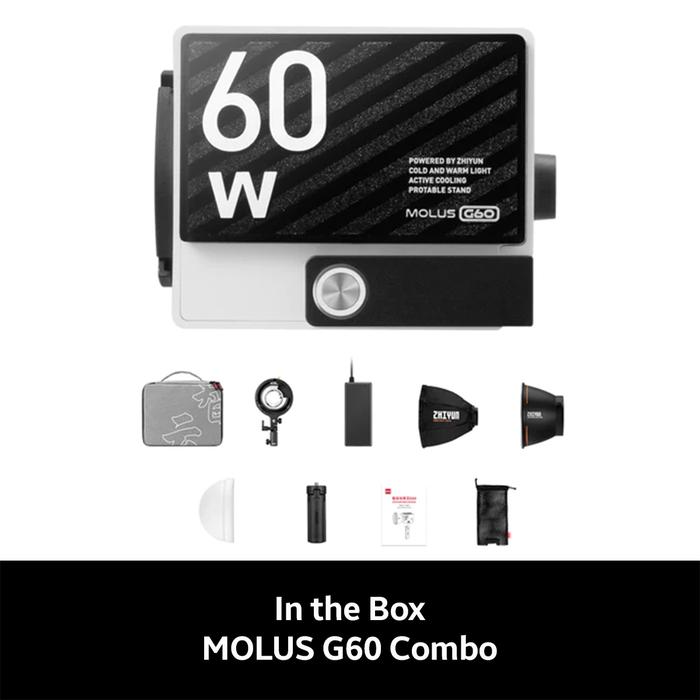 Gambar ZHIYUN Molus G60 COB 60W Lampu Pocket LED Studio Light Bowens Mount - G60 Combo dari Driver Indonesia undefined Tokopedia
