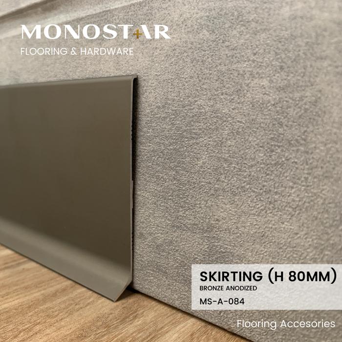 Gambar NEW PLINT SKIRTING ALUMUNIUM MONOSTAR – AKSESORIS LIST LANTAI 8CM X 3M - BRONZE dari Triki Official Store undefined Tokopedia