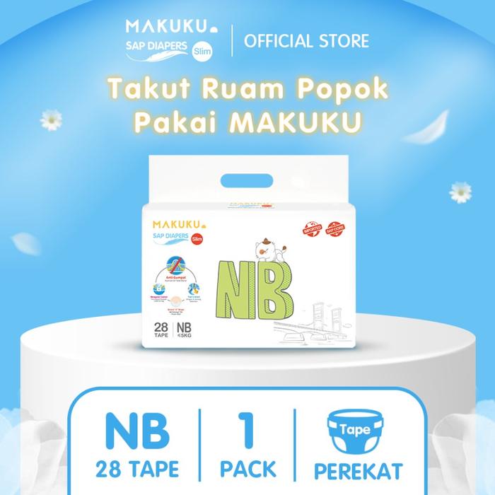 Gambar Makuku Diaper Slim Pants & Tape - Tape NB 28 dari Lowee Baby & Kids undefined Tokopedia