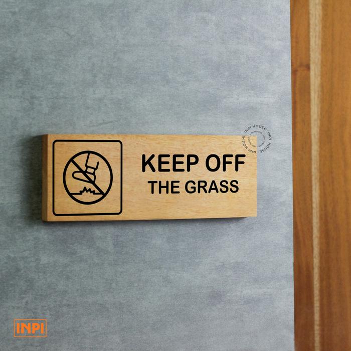 Gambar Sign Keep Off The Grass Kayu + Sticker Hitam Putih Instalasi Tempel - INPI HOUSE - Hitam dari INPI HOUSE Official Kota Bandung Tokopedia