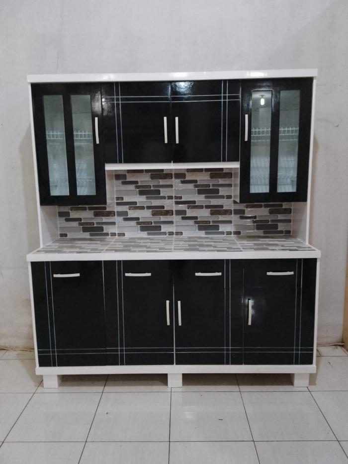 Gambar rak piring / lemari sayur duco 4 pintu - Hitam dari Citra furniture undefined Tokopedia
