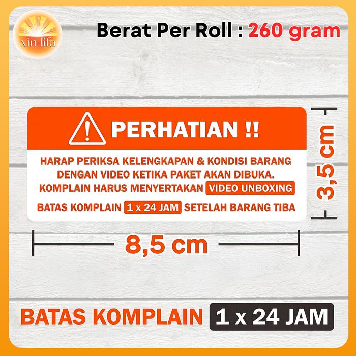 Gambar Label Sticker FRAGILE Wajib Video Unboxing Stiker 85x35 isi 500 - 1X24JAM dari XIN LIFA undefined Tokopedia