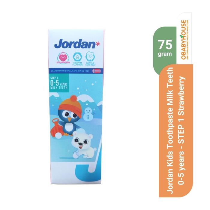 Gambar Jordan Kids Toothpaste Step 1 dan Step 2 75 gr - Pasta Gigi Bayi Anak - STEP1Strawberry dari obabyhouse undefined Tokopedia