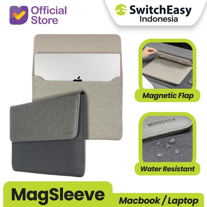 Tas Bag Sleeve MacBook Pro Air 13 14 15 16 MagEasy MagSleeve Laptop Light  Gray, 13 14 Inch