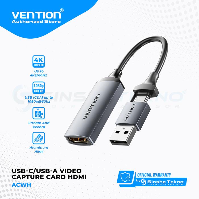Gambar DT - Vention Video Capture Card USB to HDMI Game Record Live Streaming dari Vention Authorized Store undefined Tokopedia
