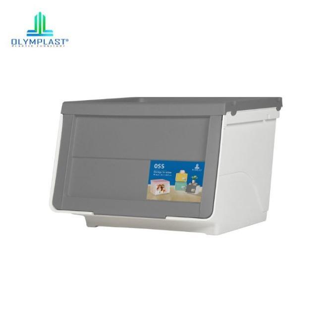 Gambar Paket 3Pcs Oss/Olymplast Storage Solutions/Box Penyimpanan Serbaguna - Grey Pastel, 3 pcs dari storeogut undefined Tokopedia