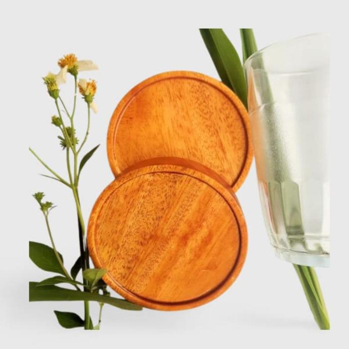 Gambar Tatakan gelas Kayu/ Alas gelas kayu mahoni / Wooden coaster Kayu mahon - 8cm dari Home Decor Zega undefined Tokopedia