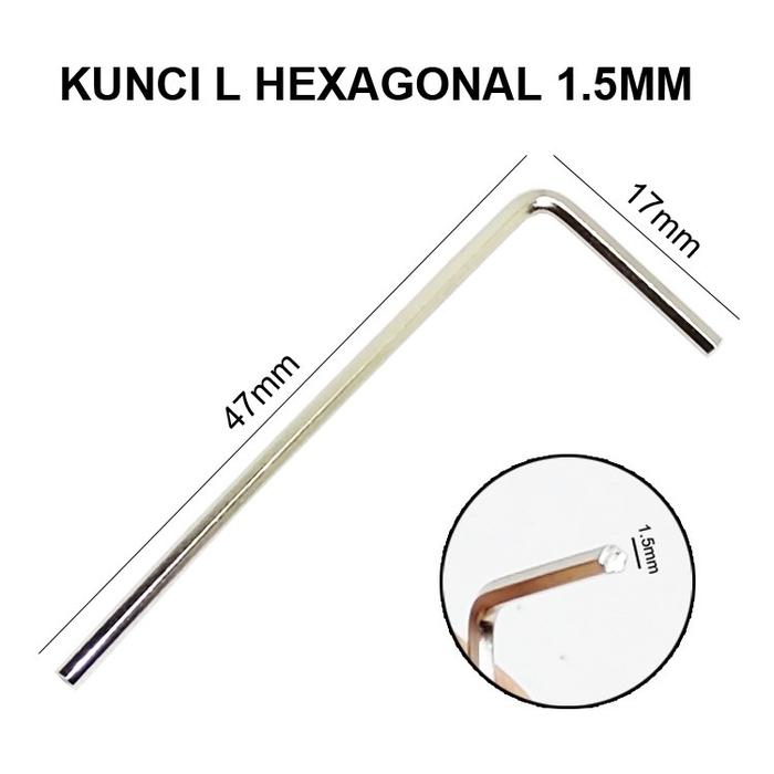 Gambar KUNCI L HEXAGONAL KECIL / HEX KEY Wrench untuk Baut L Tanam M3 M4 M5 - 1.5MM dari KCN Elektronik undefined Tokopedia