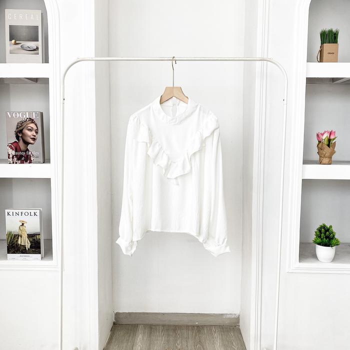 Gambar BLOUSE ATASAN WANITA FASHION MUSLIM PEREMPUAN BLUS CEWEK - WHITE dari zwalan.online undefined Tokopedia