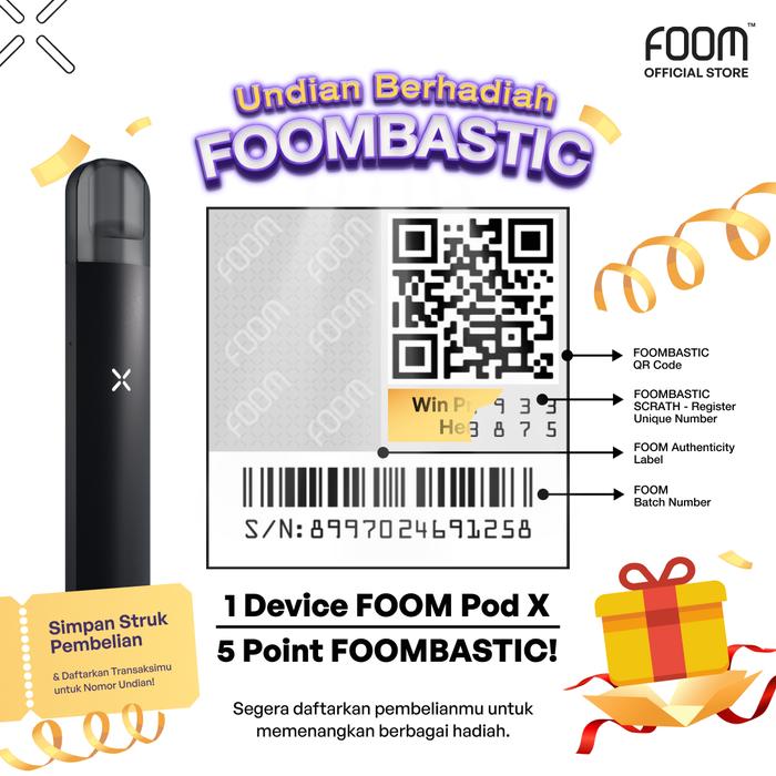 FOOM POD X BUNDLING LIQUID (ABSOLUTE BLACK ICY MENTHOL 15ML) | Indo4ward